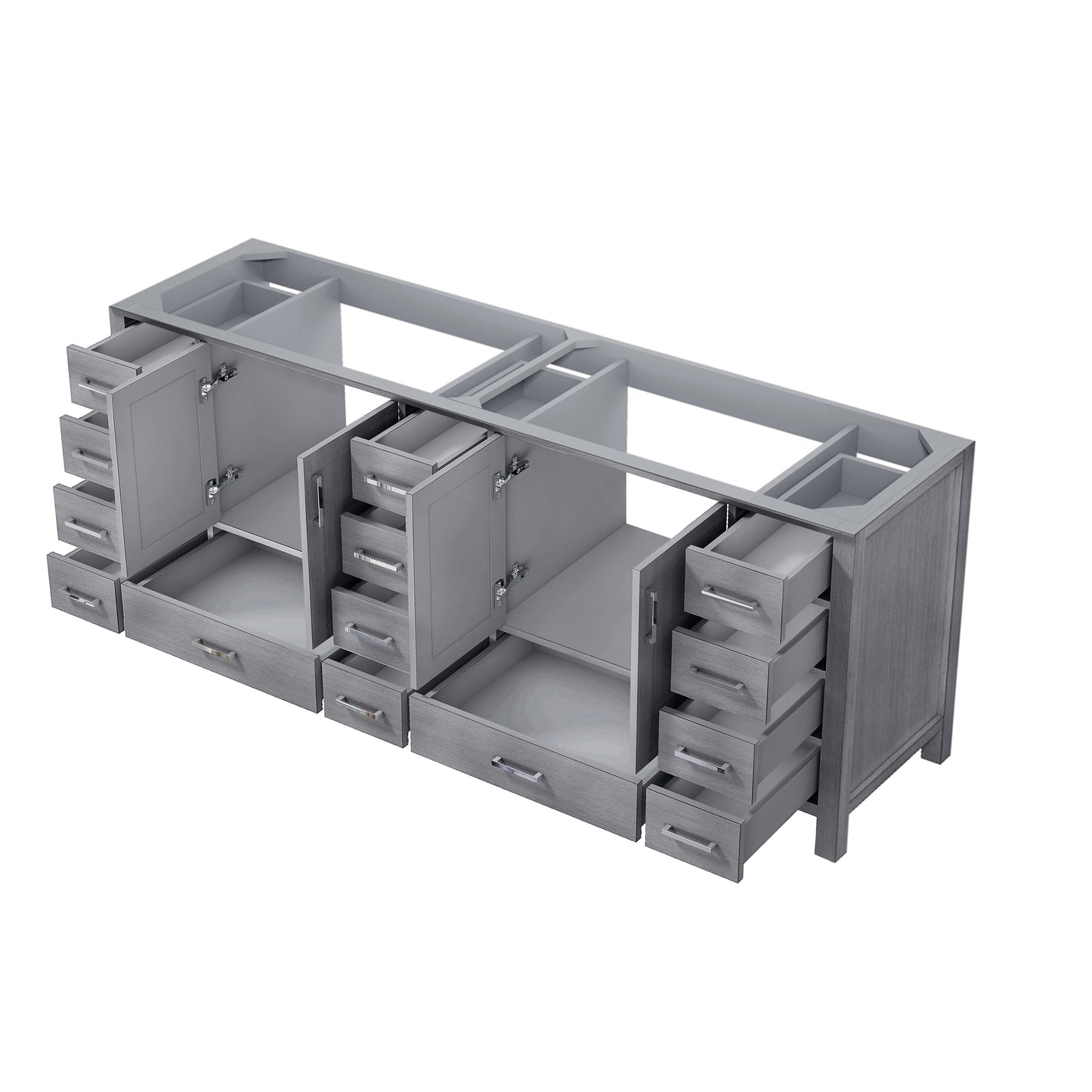 Jacques 84" Distressed Grey Vanity Cabinet Only