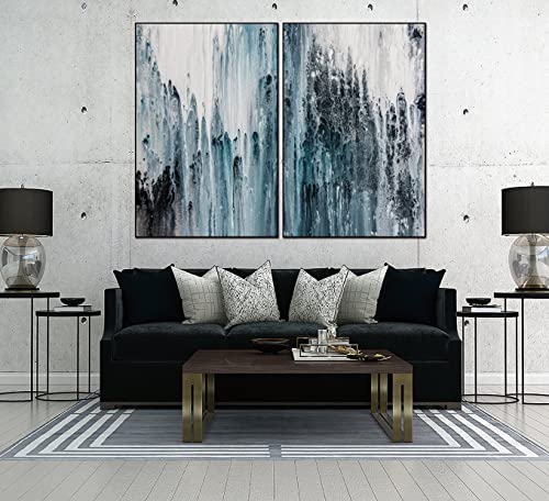 Whiteline Modern Living Zelda 2-Piece 40"x60" (each) Canvas Wall Art, Black PS Frame