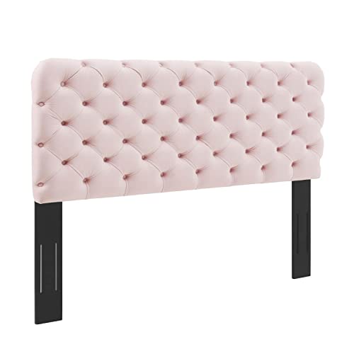 Modway Lizzy Tufted Performance Velvet California King Headboard in Pink