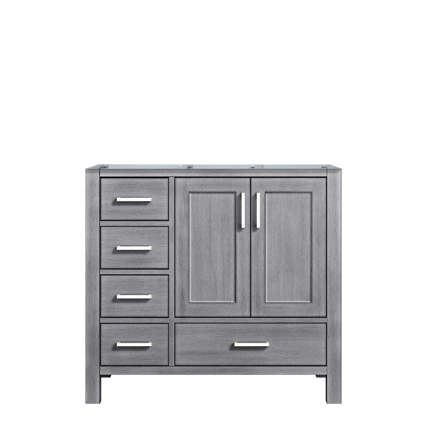 Jacques 36" Distressed Grey Vanity Cabinet Only - Right Version