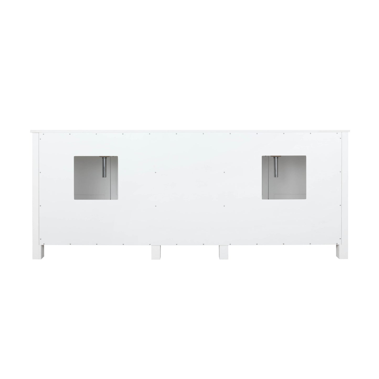 Ziva 80" White Double Vanity, Cultured Marble Top, White Square Sink and 30" Mirrors w/ Faucet