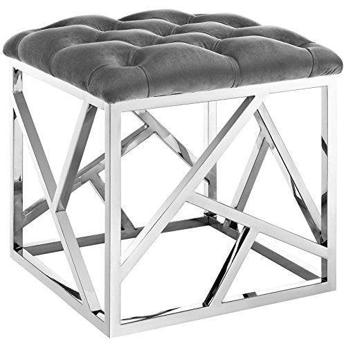 Modway Intersperse Button-Tufted Contemporary Modern Bench with Metallic