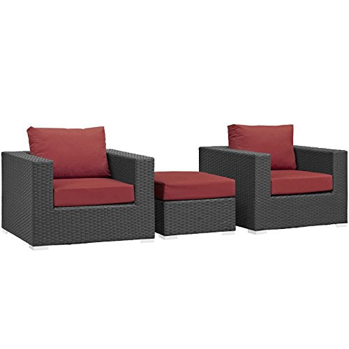 Modway Sojourn Casual Seating 10 Piece Outdoor Patio Rattan Sectional Set with Sunbrella Brand Tuscan Orange Canvas Cushions