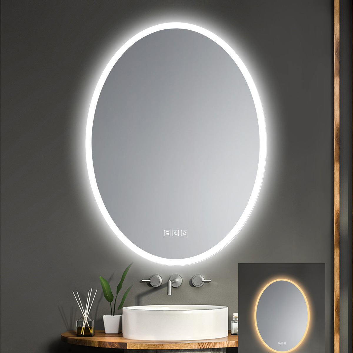 24" Led Mirror Harmony Oval Series