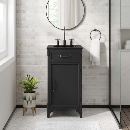 Modway Steamforge 18" Bathroom Vanity in Black Black