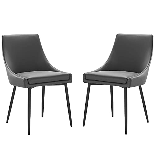 Modway Viscount Vegan Leather Side Dining Chairs - Set of 2