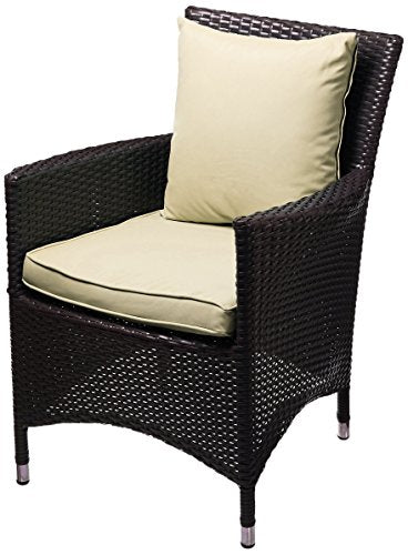 Modway Convene Wicker Rattan Outdoor Patio Dining Armchairs with Cushions in Espresso