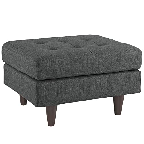 Modway Empress Mid-Century Modern Upholstered Fabric Ottoman In Wheatgrass