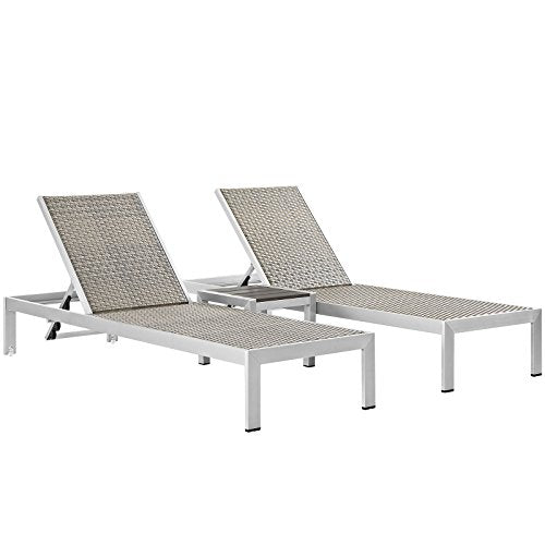 Modway Shore Outdoor Patio Aluminum Chaise Lounge Chair