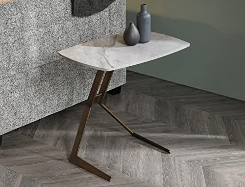 Whiteline Modern Living Katy Side End Table, Light Grey