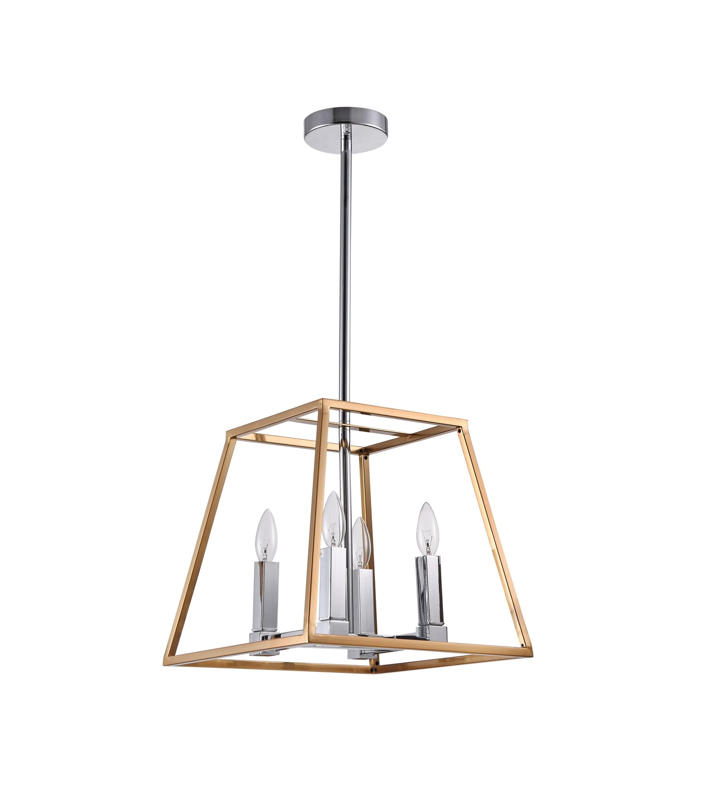 Gold & Chrome Chandelier - YS5212-4GDCH