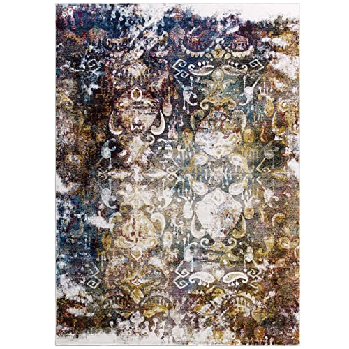 Modway Success Jayla Transitional Distressed Vintage Floral Moroccan Trellis Area Rug