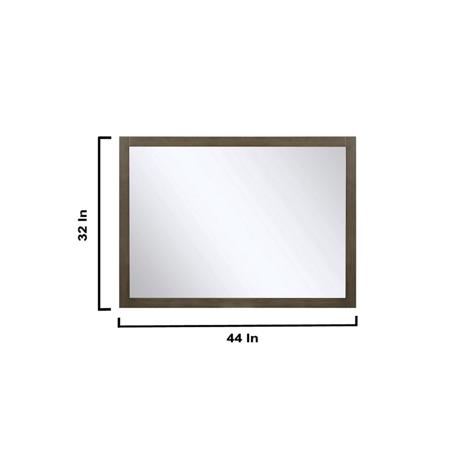 Marsyas 48" Rustic Brown Single Vanity, no Top and 44" Mirror