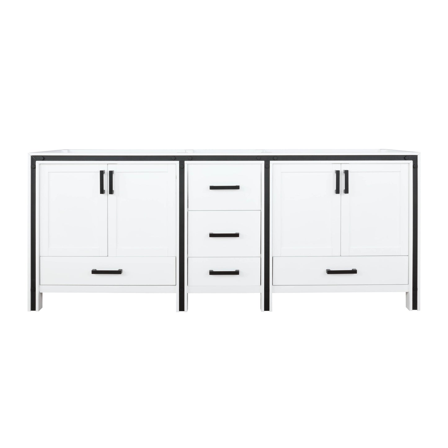 Ziva 80" White Vanity Cabinet Only