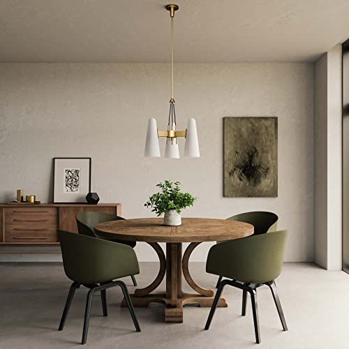 Beacon 3-Light Pendant Light in Opal Satin Brass