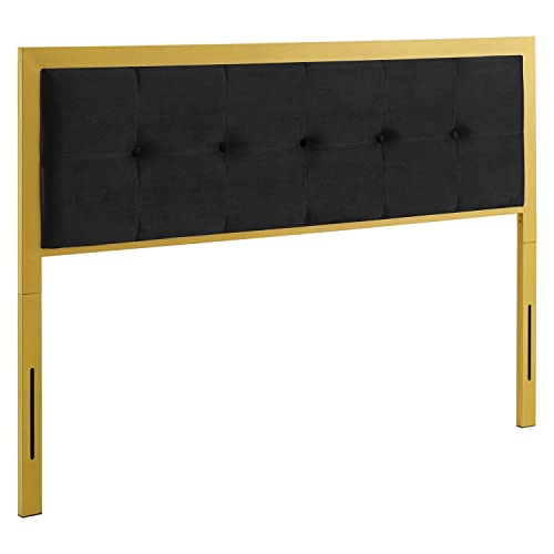 Modway Teagan Tufted Performance Velvet Full Headboard in Gold Black