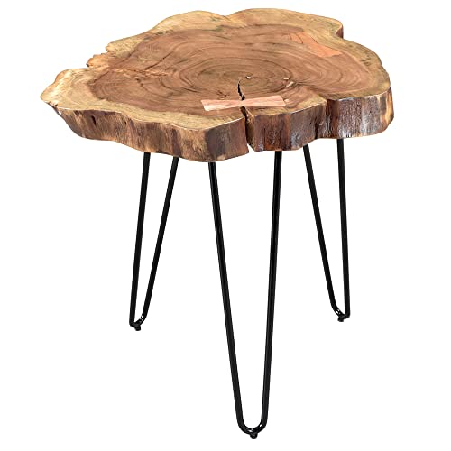 Whi Solid Wood Live Edge Accent, Side TABLE, NATURAL