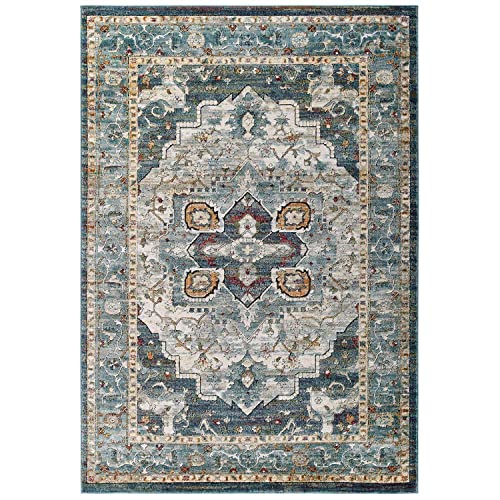 Modway Tribute Diantha Distressed Vintage Floral Persian Medallion Area Rug