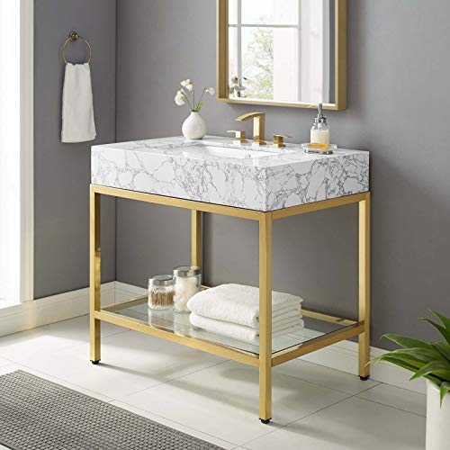 Kingsley Stainless Steel Bathroom Vanity