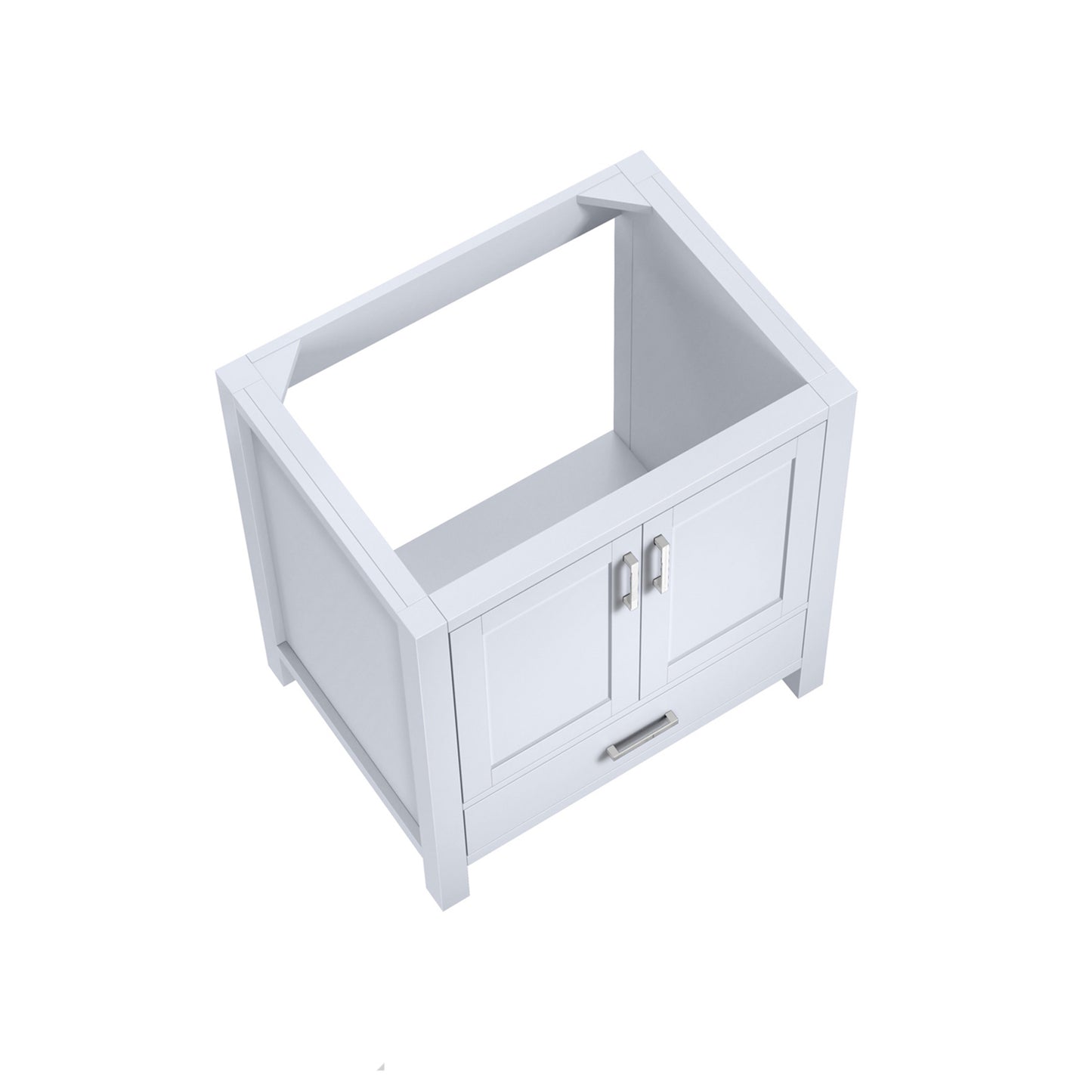 Jacques 30" White Single Vanity White, no Top and 28" Mirror