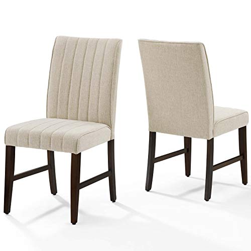 Modway Motivate Channel Tufted Upholstered Fabric Dining Side Chair