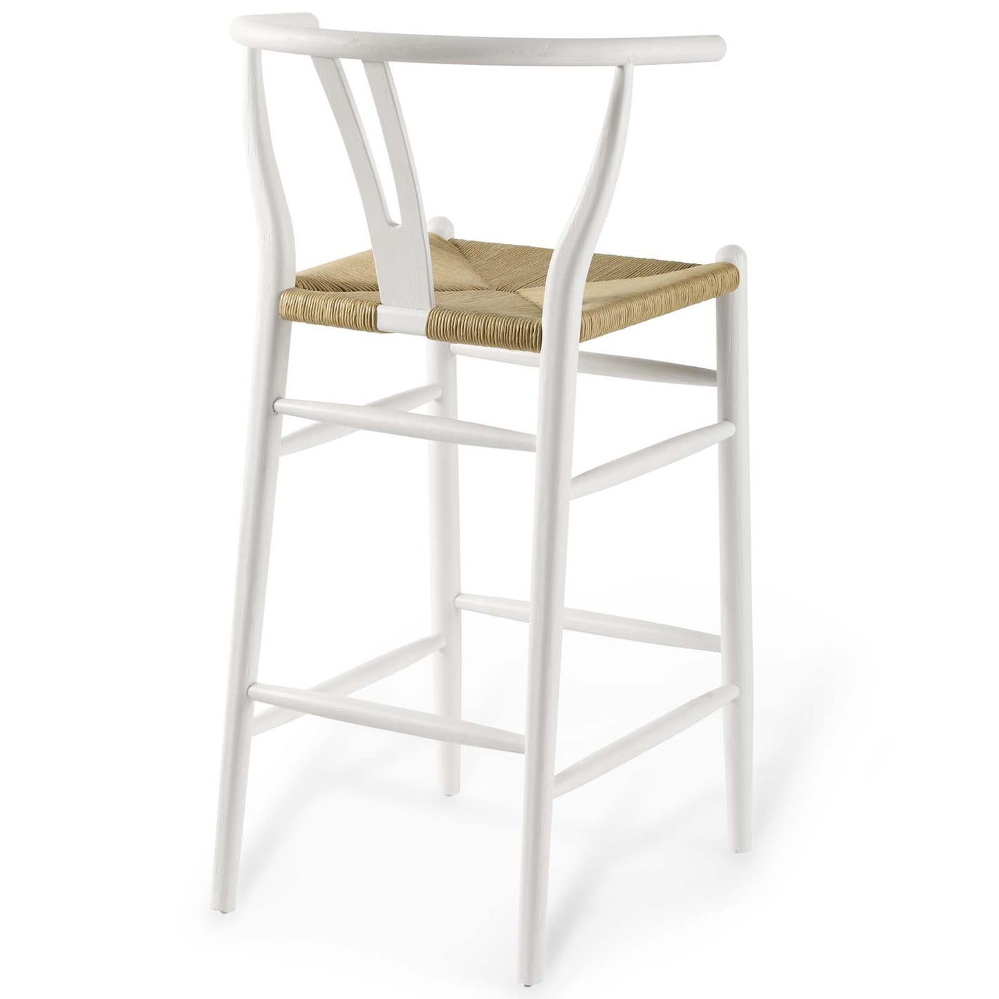 Modway Amish Wood Bar Stool Set of 2, White