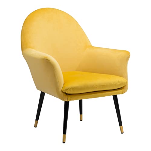 Zuo Modern - Alexandria Accent Chair Yellow - Modern - Seating - Steel, Plywood, Foam, 100% Polyester - Indoor - 36.6in Height