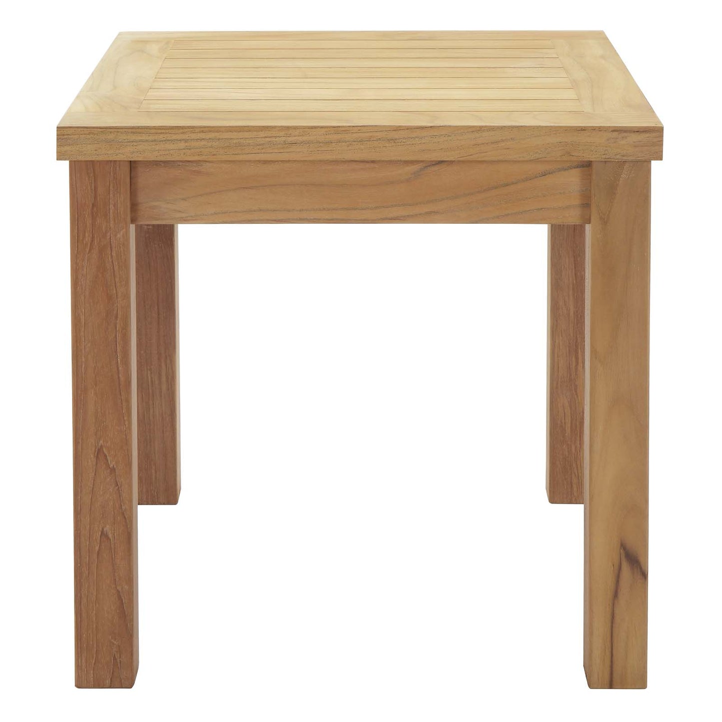 Modway Marina Premium Grade A Teak Wood Outdoor Patio Square Side End Table in Natural