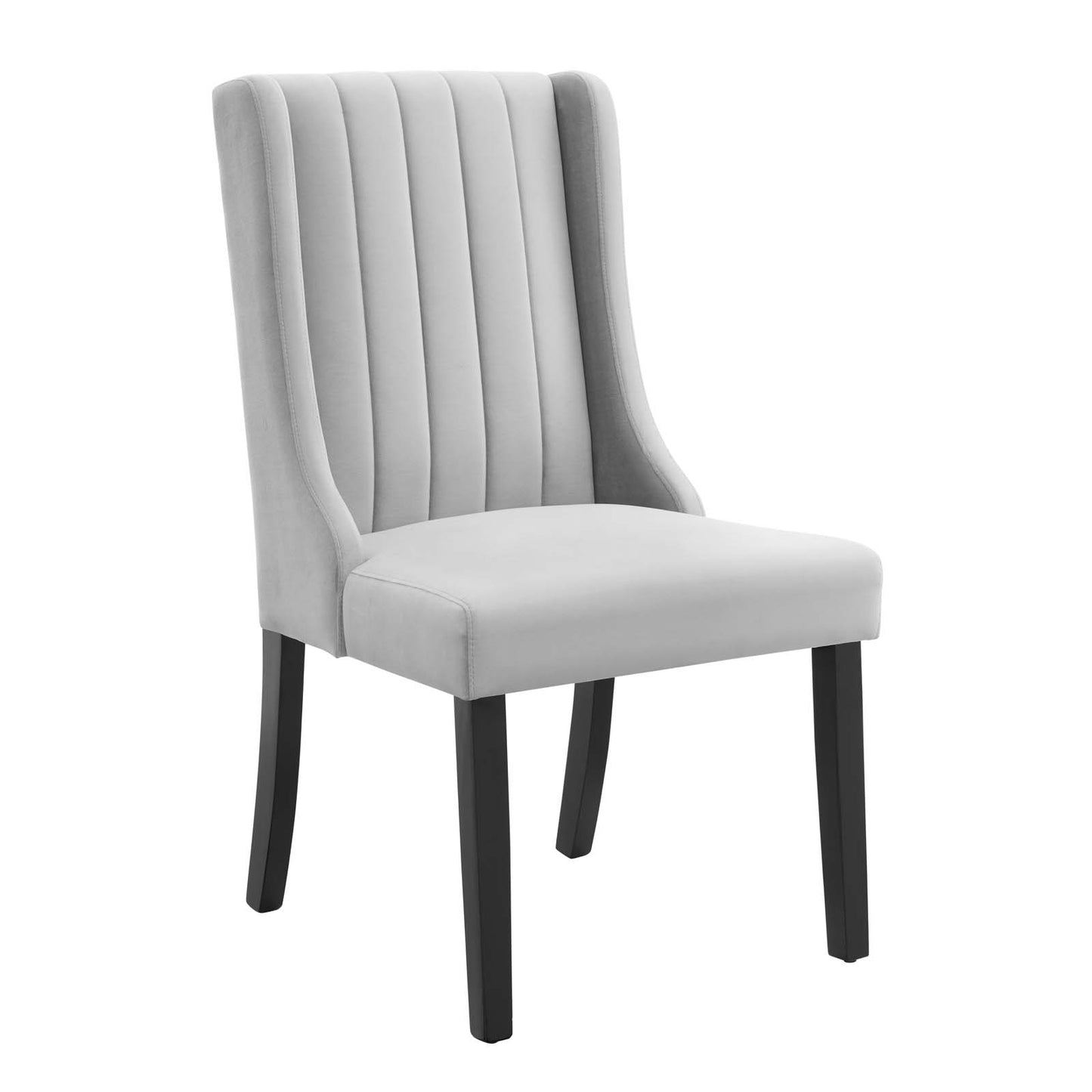 Modway Renew Performance Velvet Parsons Dining Chairs in Light Gray-Set of 2