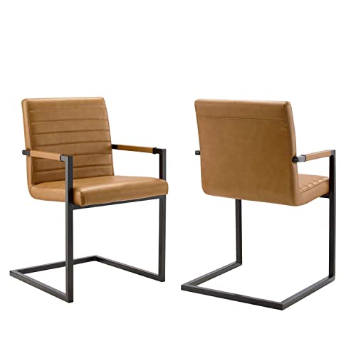 Modway Savoy Vegan Leather Dining Chair Set of 2