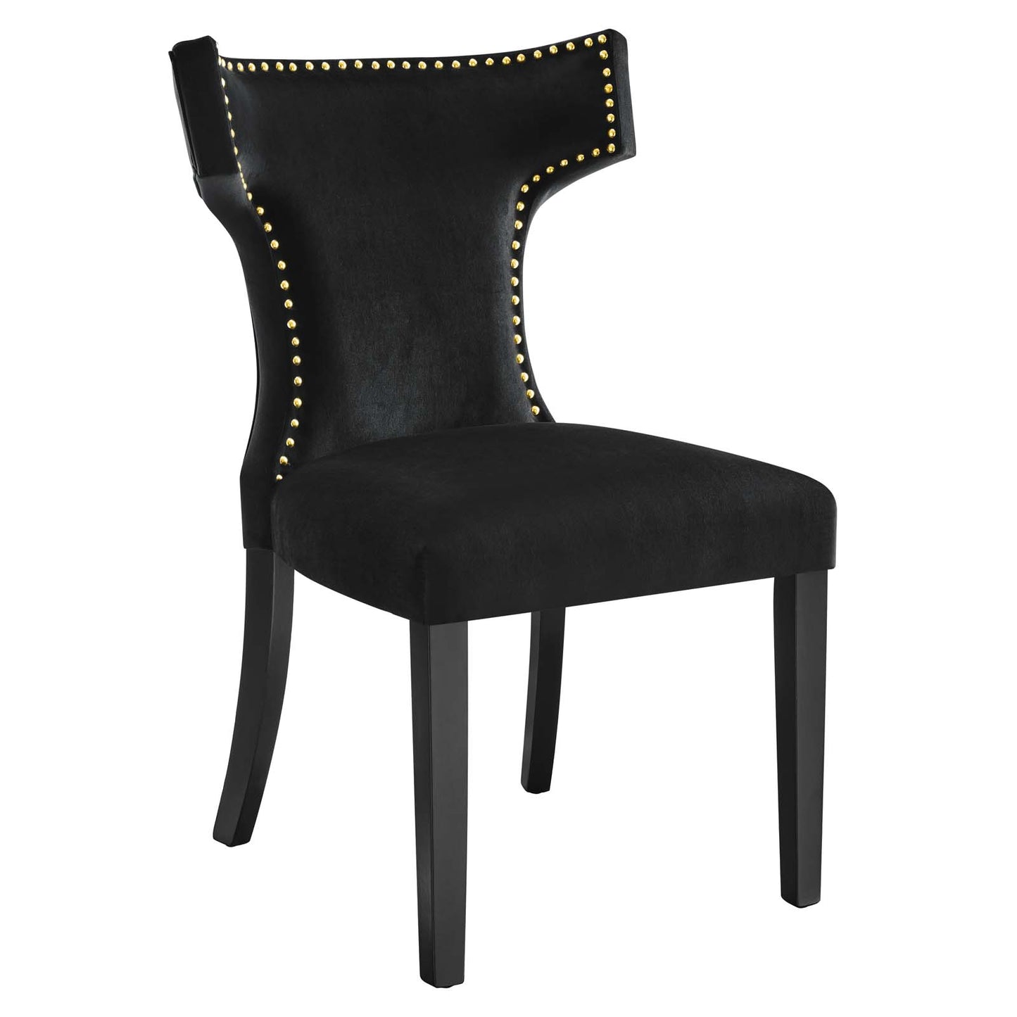 Modway Curve Velvet Set of 2 Dining Chairs with Black Finish EEI-5008-BLK