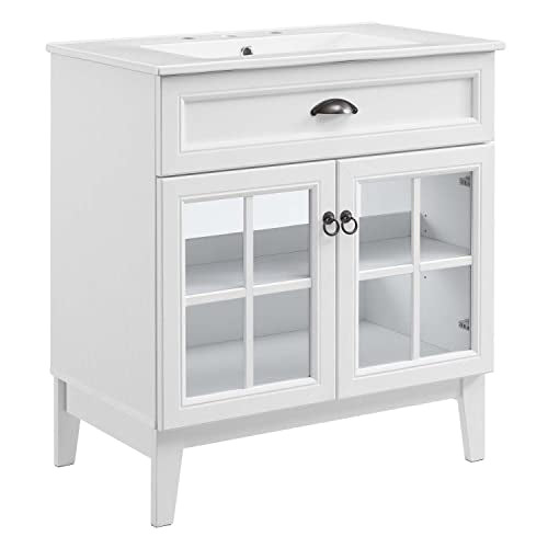 Modway Isle 30" Bathroom Vanity with Sink White