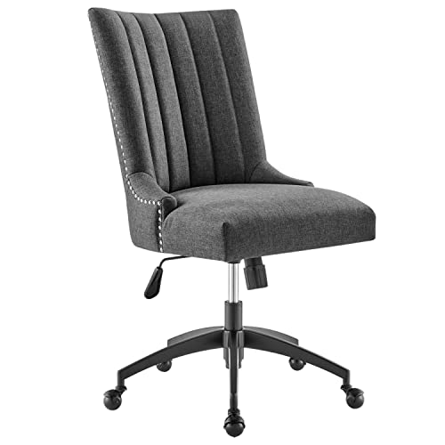 Modway Empower Channel Tufted Fabric Office Chair in Black Gray