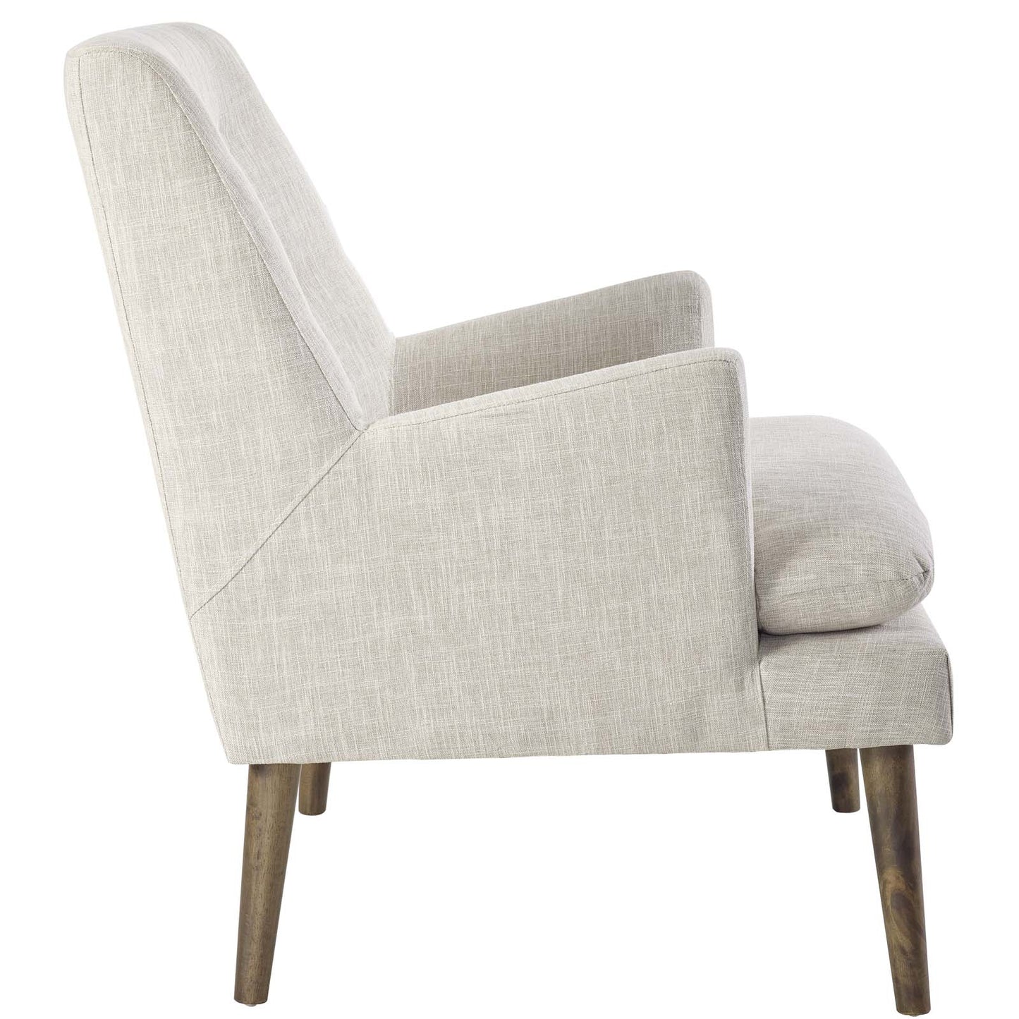 Modway Leisure Mid-Century Modern Upholstered Fabric Lounge Accent Chair in Beige