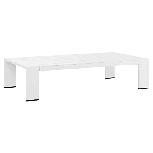 Modway Tahoe Patio Aluminum Coffee Table with White Finish EEI-5677-WHI