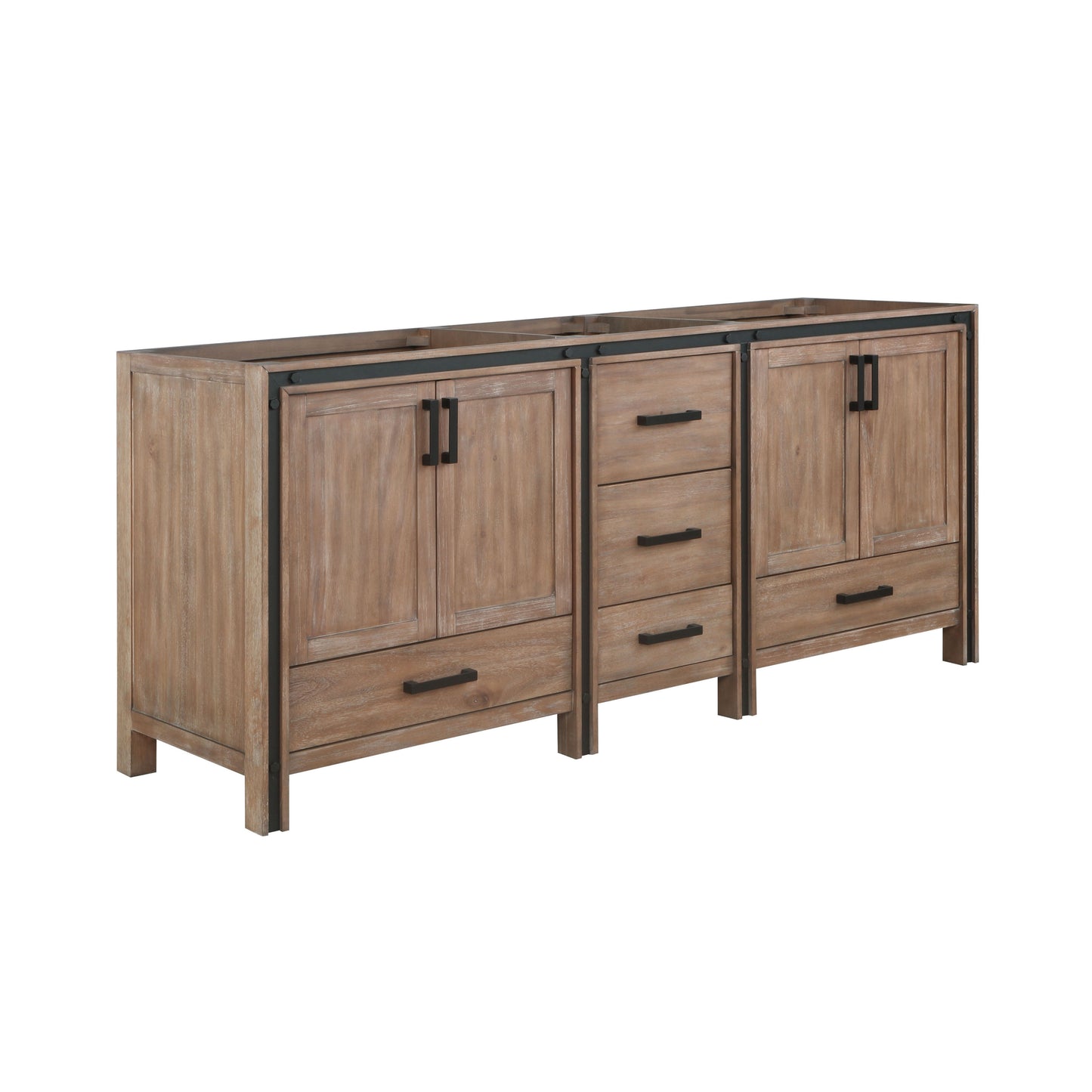 Ziva 80" Rustic Barnwood Vanity Cabinet Only
