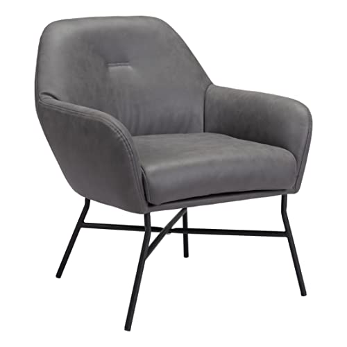 Zuo Modern - Hans Accent Chair Vintage Gray - Modern - Seating - Steel, Plywood, Foam, 100% Polyester - Indoor - 29.9in Height
