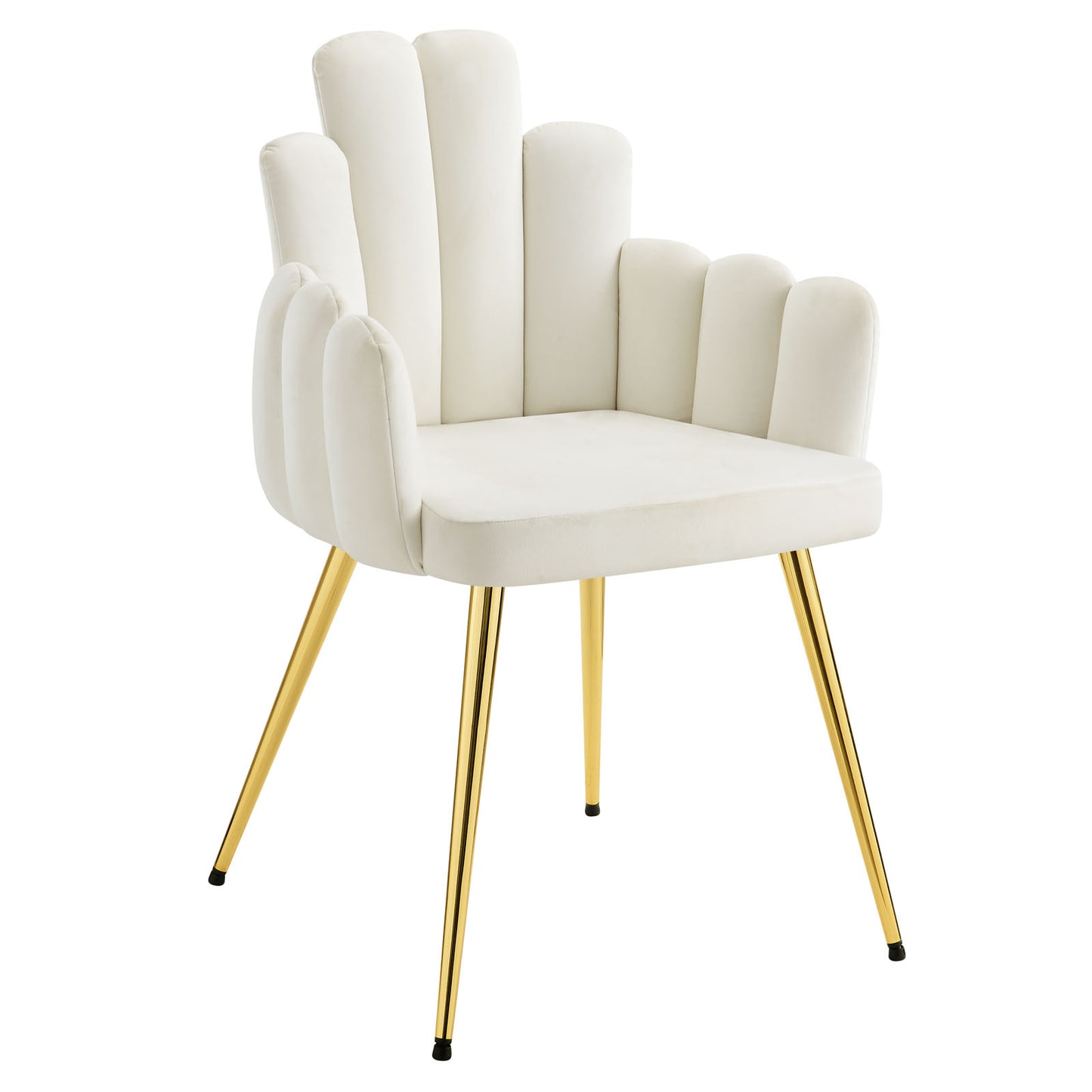 Modway Viceroy Velvet Set of 2 Dining Chair with Gold White EEI-4679-GLD-WHI