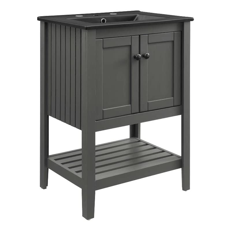 Modway Prestige 24" Bathroom Vanity with Sink in Gray Black