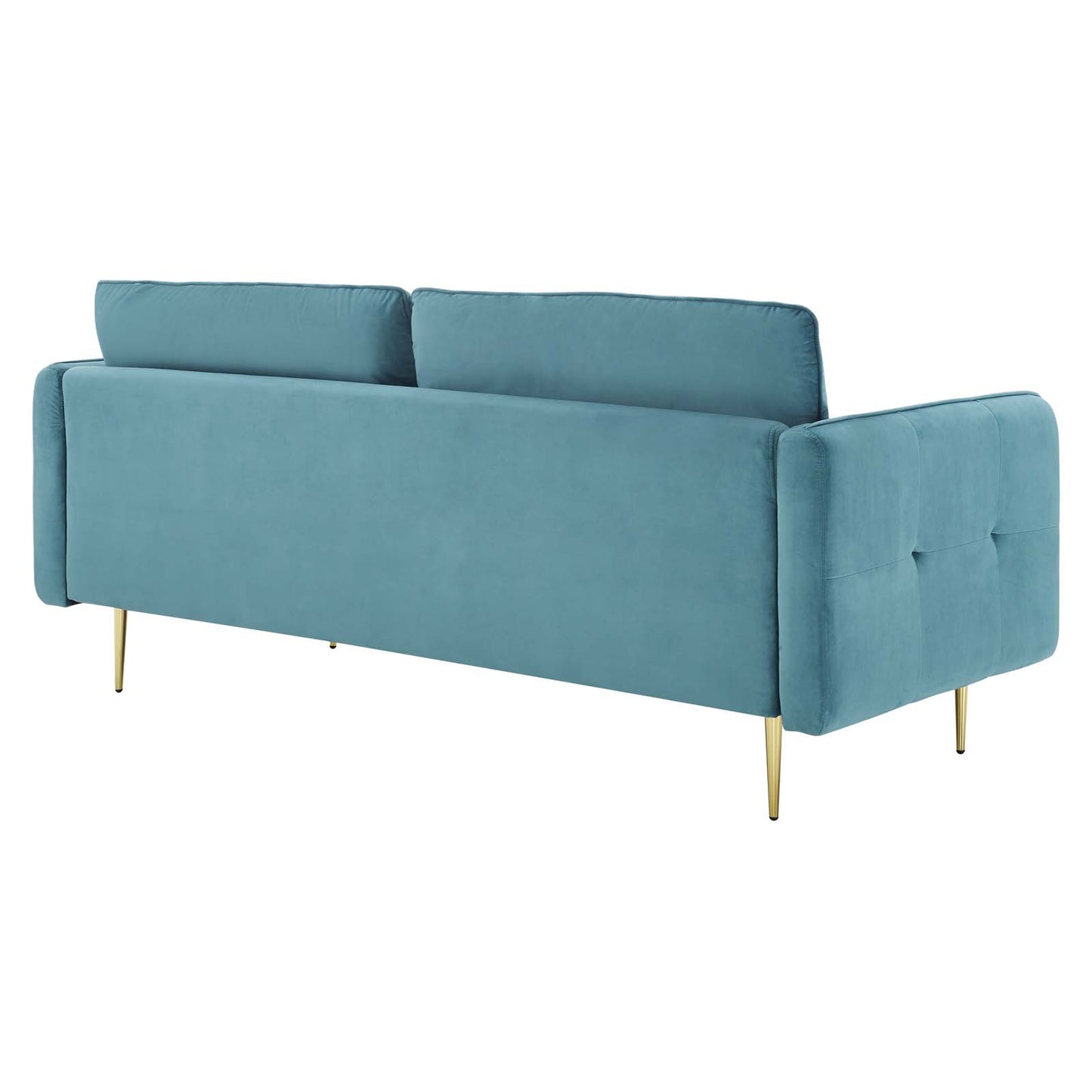 Modway Cameron Tufted Performance Velvet Sofa in Sea Blue