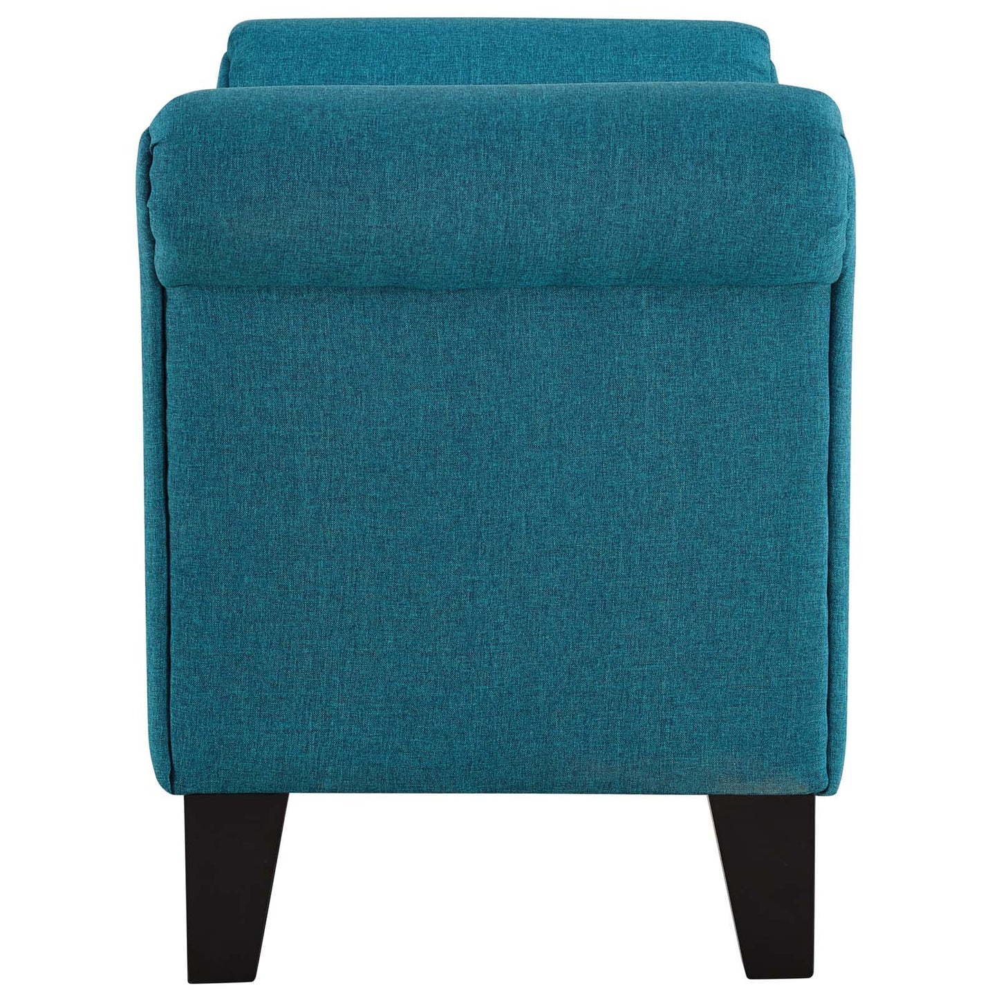 Modway Rendezvous Upholstered Bench in Teal with Rolled Arms and Nailhead Trim