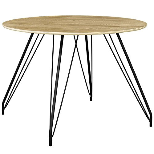 Modway Satellite Mid-Century Modern Circular Dining Table with Hairpin Legs