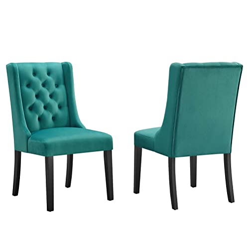 Modway Baronet Velvet Set of 2 Dining Chairs with Teal Finish EEI-5013-TEA