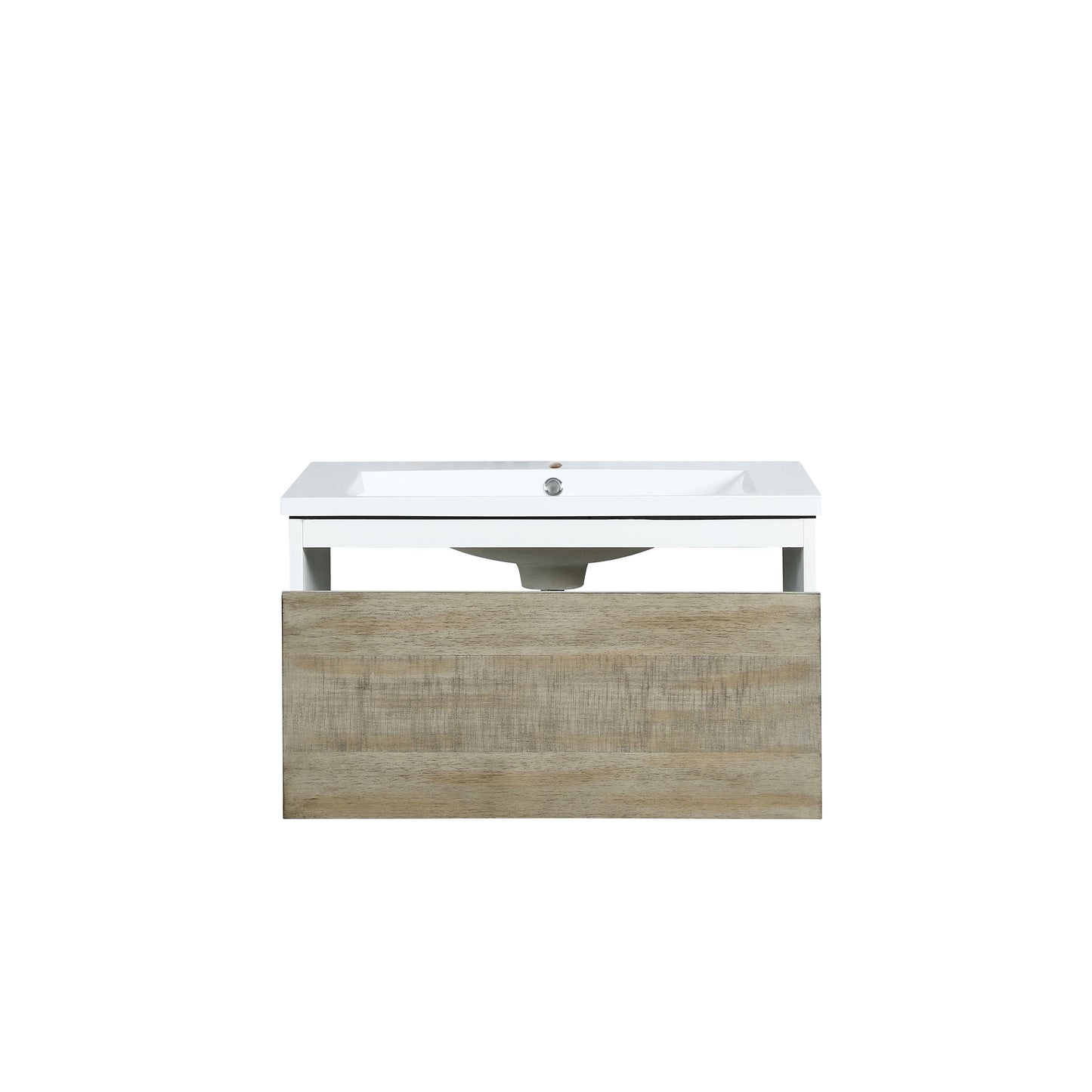 Scopi 30" Rustic Acacia Bathroom Vanity and Acrylic Composite Top with Integrated Sink