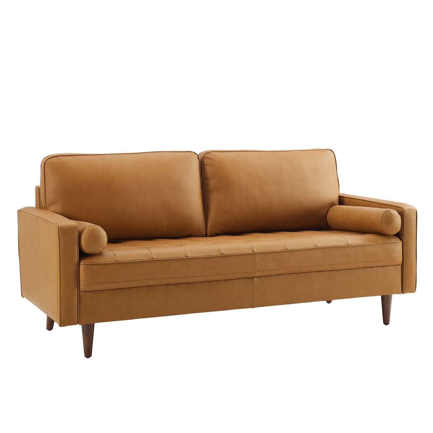 Modway Valour Leather Tufted Sofa, 73", Tan