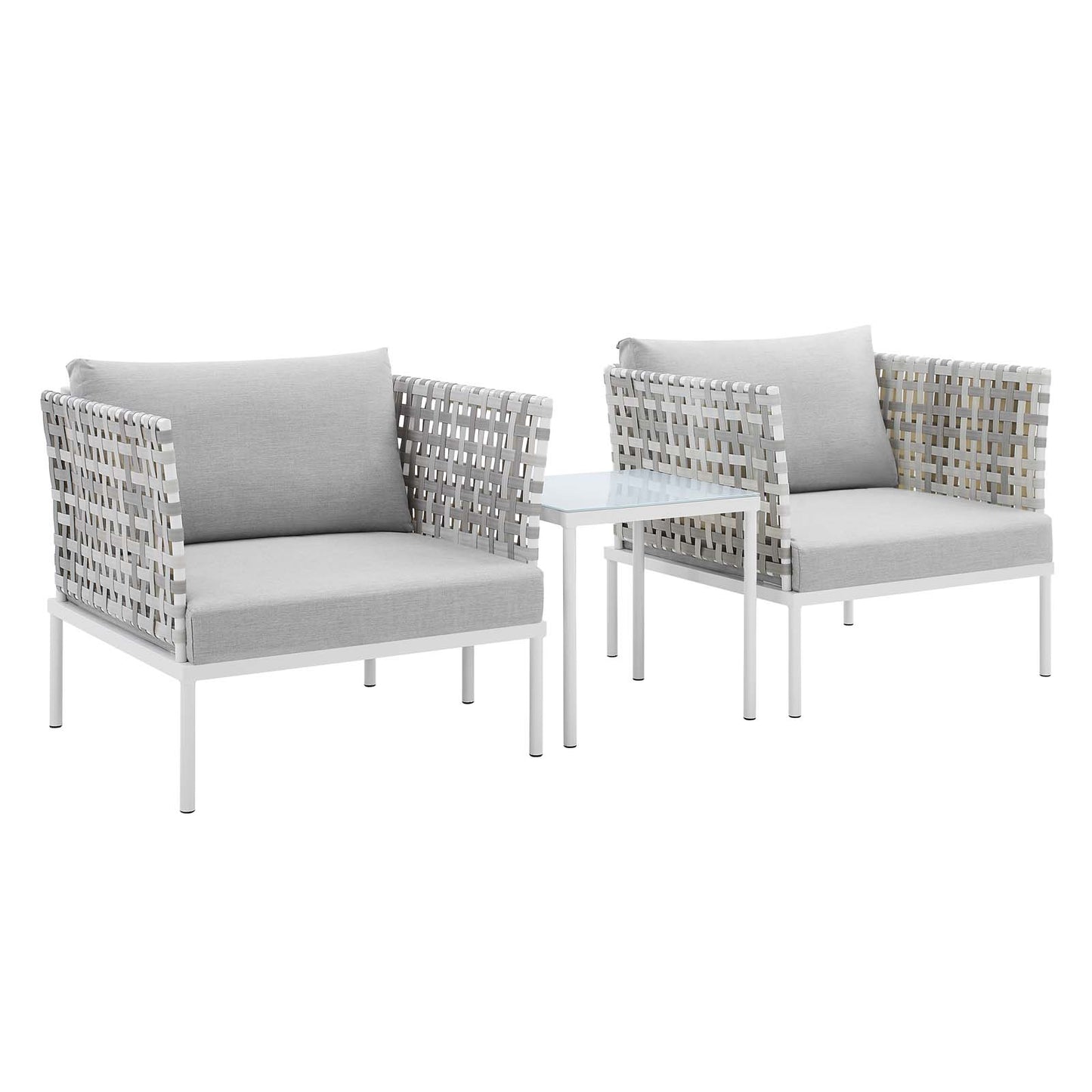 Modway Harmony Sunbrella® Outdoor Patio Basket Weave Sectional Sofa Set