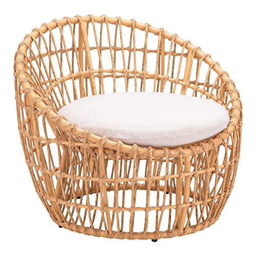 Zuo Modern - Sasso Accent Chair Beige & Natural - Modern - Seating - Aluminum, 100% Polyethylene, Foam, 100% Olefin - Outdoor - 28.3in Height