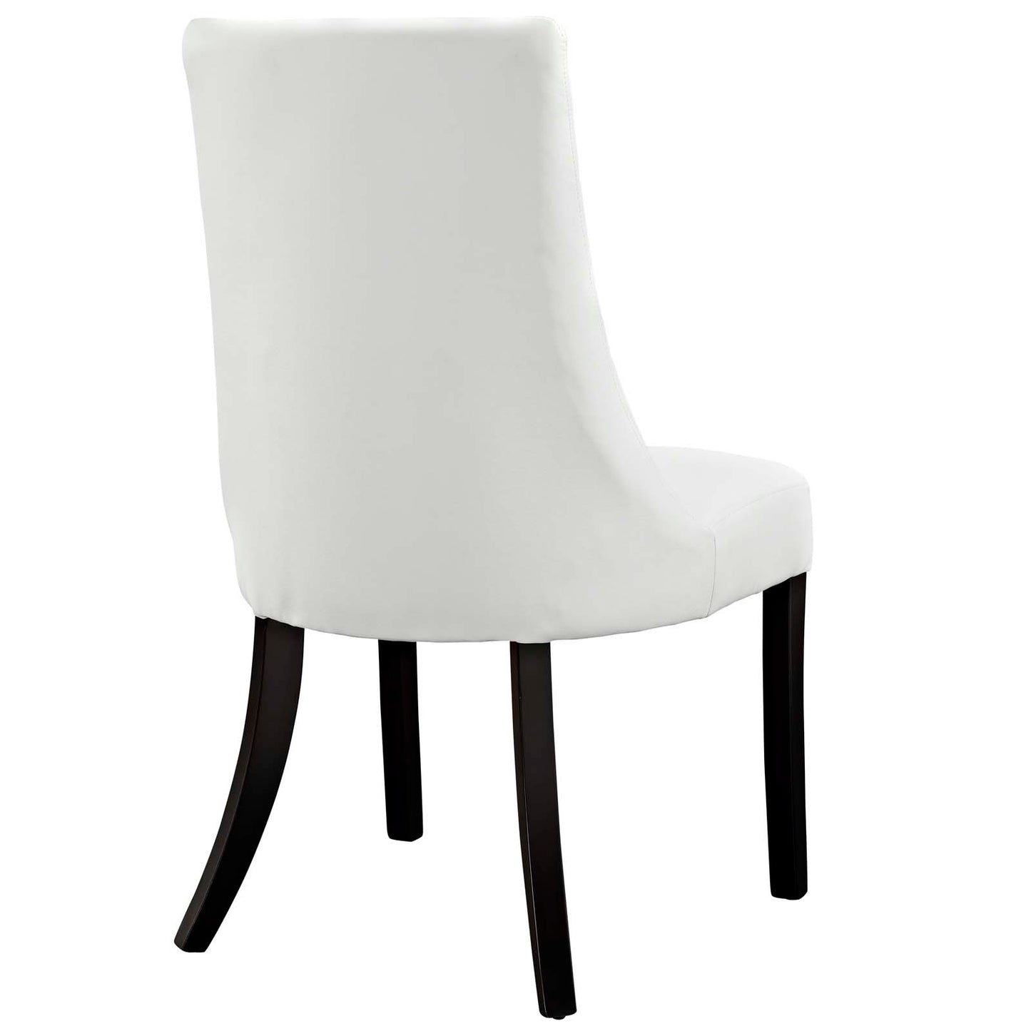 Modway Noblesse Modern Tufted Vegan Leather Upholstered Four Kitchen and Dining Room Chairs in White