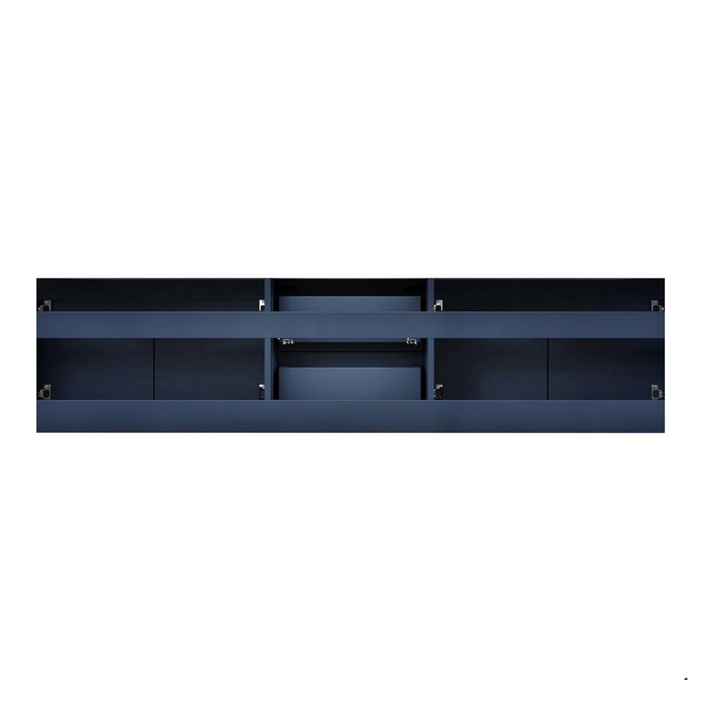 Geneva 80" Navy Blue Double Vanity, no Top and 30" LED Mirrors