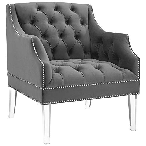 Modway Proverbial Tufted Button Accent Performance Velvet Armchair, Pink